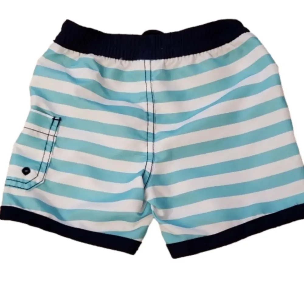 𝅺old Navy Pirate Bulldog Striped Swim Trunks